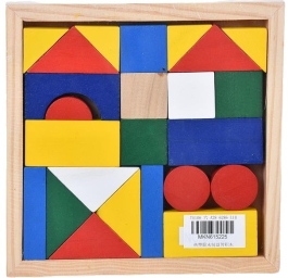 Klocki drewno opakowanie 15 × 15 × 2 cm