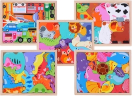 Puzzle drewniane w różnych wariantach tematycznych